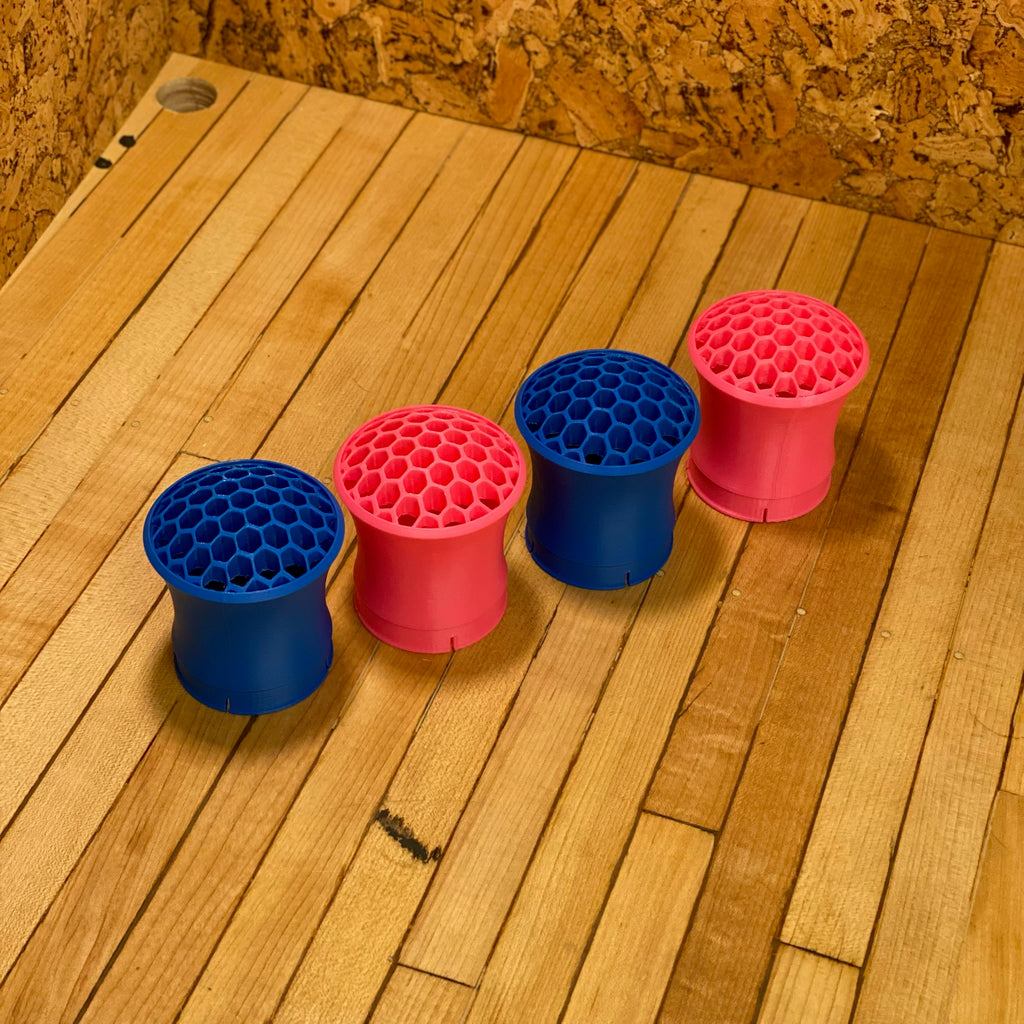 Dome Comb shown in blue and pink