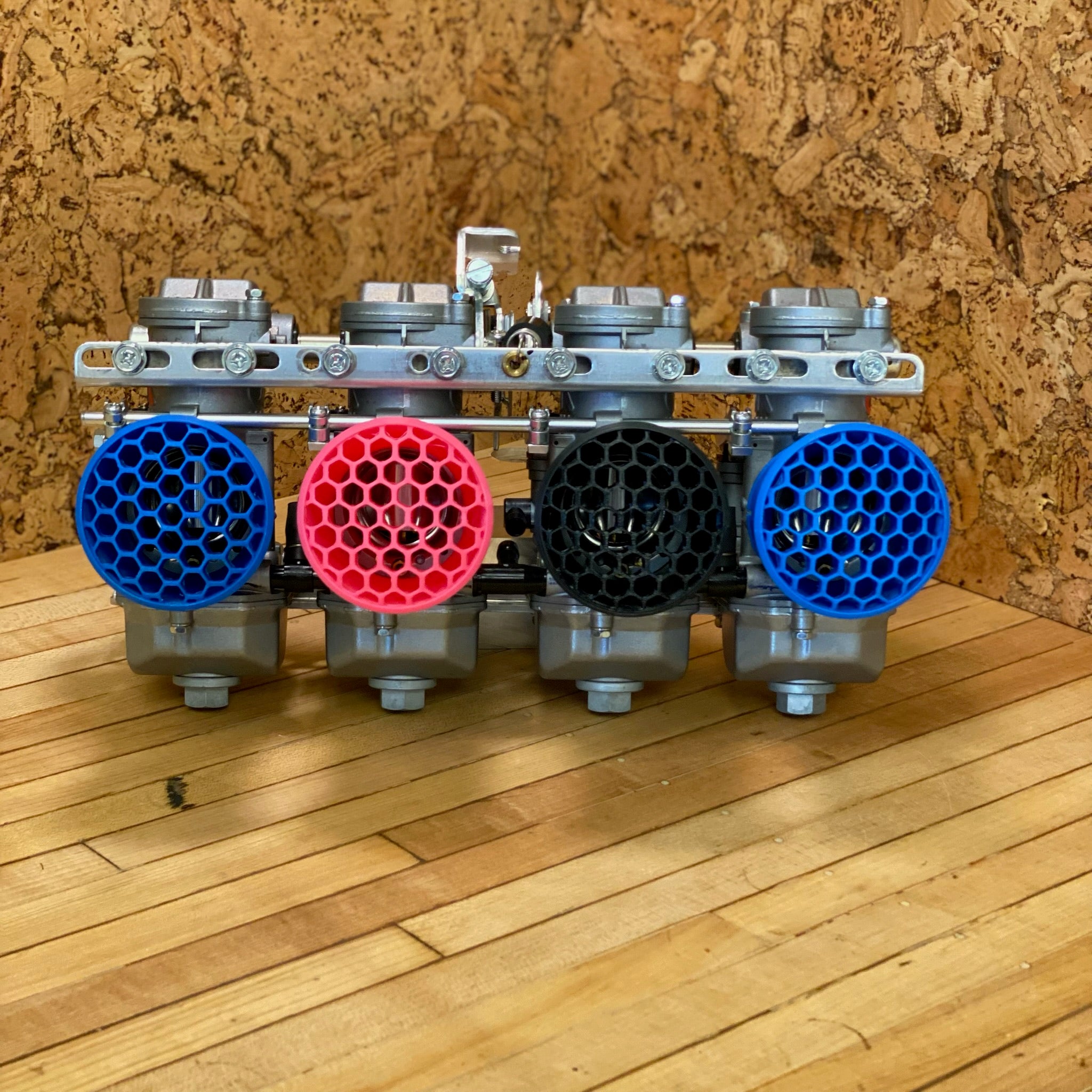 Dome Comb shown in blue, pink and black