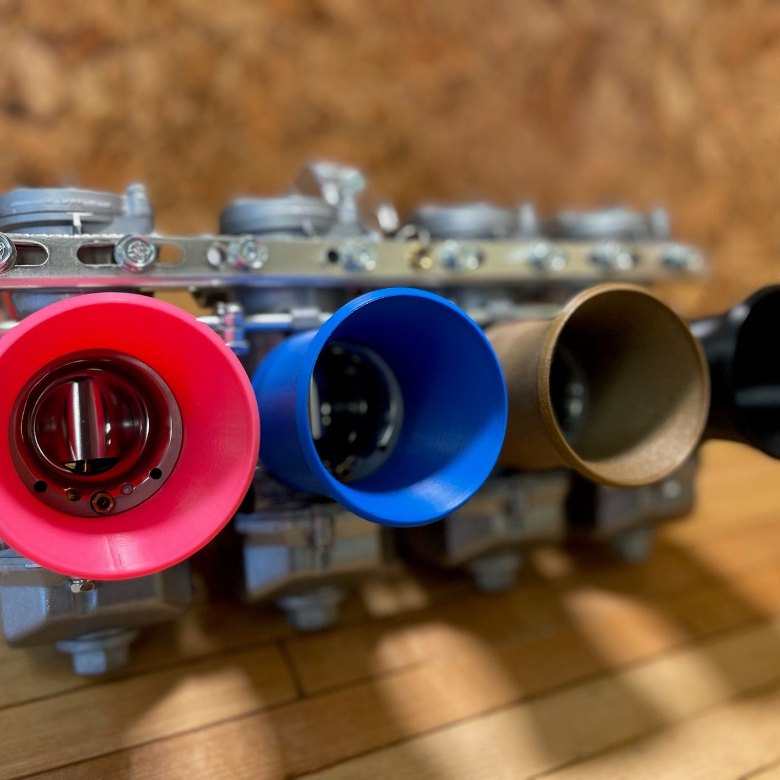 Plain Jane velocity stack shown in pink, blue, bronze and black