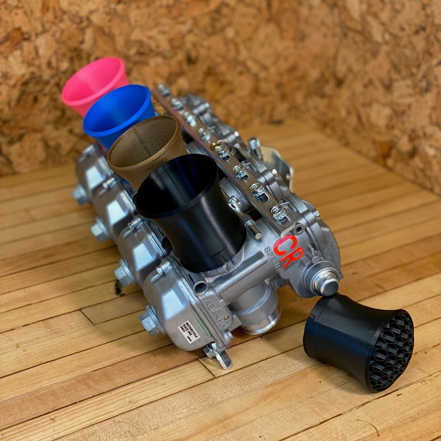 Plain Jane velocity stack shown in pink, blue, bronze and black